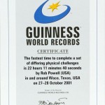 2001 Guinness World Record Certificate