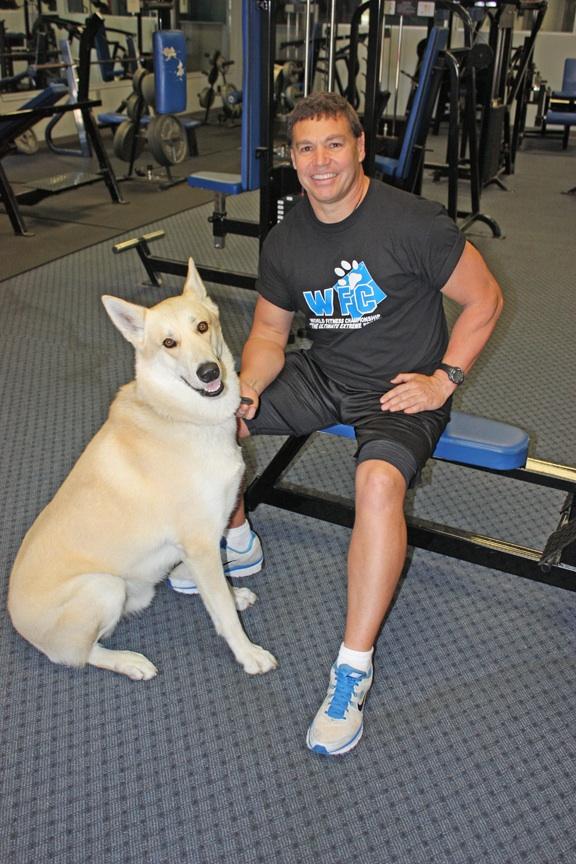 Coach Rob Powell and Buck at the gym